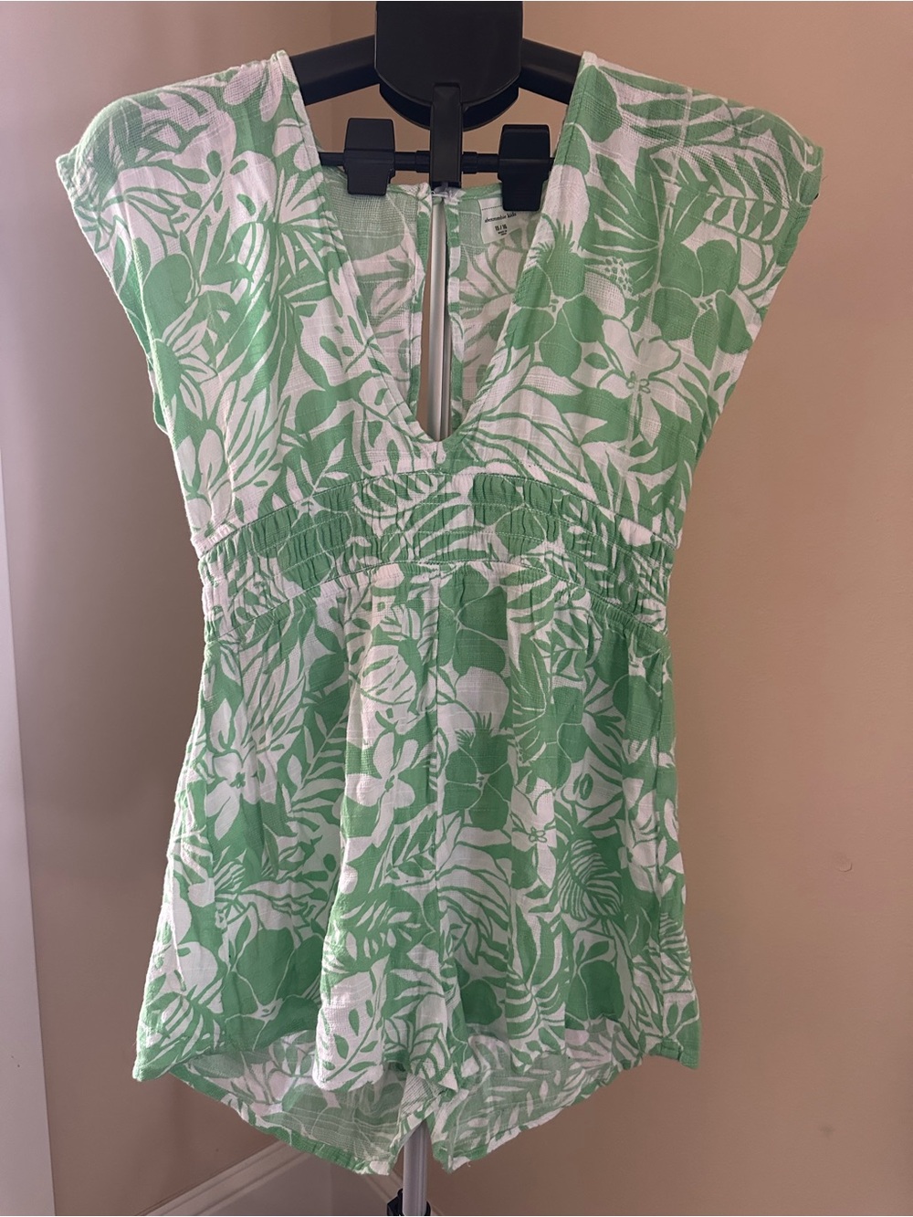 abercrombie kids Green & White Floral V-Neck Swim Coverup